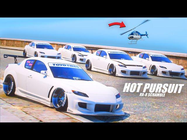 HOT PURSUIT ! AKU MENGGUNAKAN 5 RX-8 KEMBAR UNTUK MEMBUAT POLISI BINGUNG !!! GTA 5 ROLEPLAY