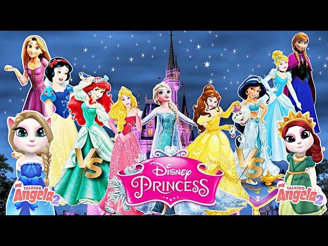 Top 10 Disney Princess | Disney | Princess | VS My Talking Angela 2 ️/ New GamePlay | Angela Gaming