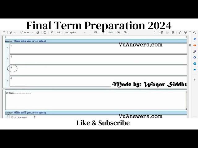 CS-401 MCQS || Final Term Preparation 2024 with 100% Success