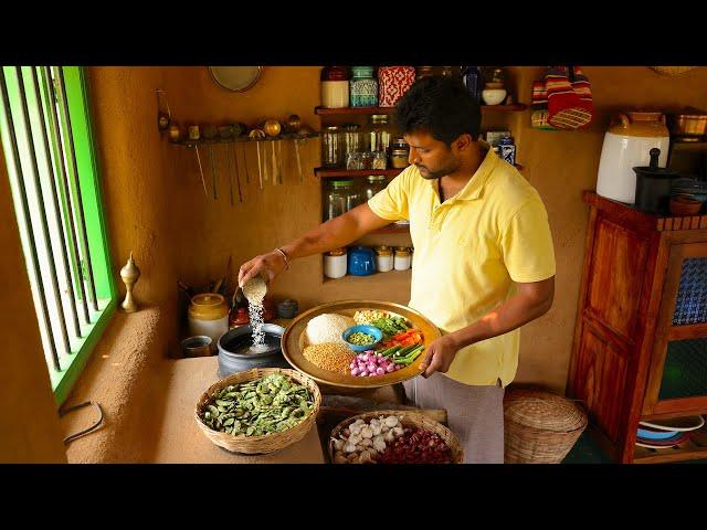 VEGETABLE Recipe | SAMBAR Rice Recipe || Veg Village Food Cooking in Village || The Traditional Life