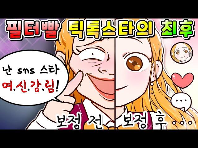 (사이다툰) "나처럼 예쁜 사람 본 적 있니ㅋ?" 라는 필터빨 sns스타의 최후/영상툰/썰툰/