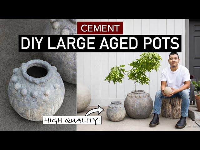 High-End Concrete Decor - DIY Large Cement Pots For A Beautiful Yard