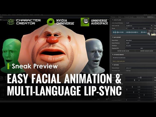 Character Creator x Omniverse Audio2Face - Facial Animation & Multi-Language Lip-Sync Through AI
