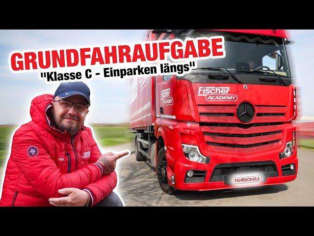 LKW Grundfahraufgabe (Klasse C) - Einparken "Rückwärts nach rechts in Längsaufstellung"