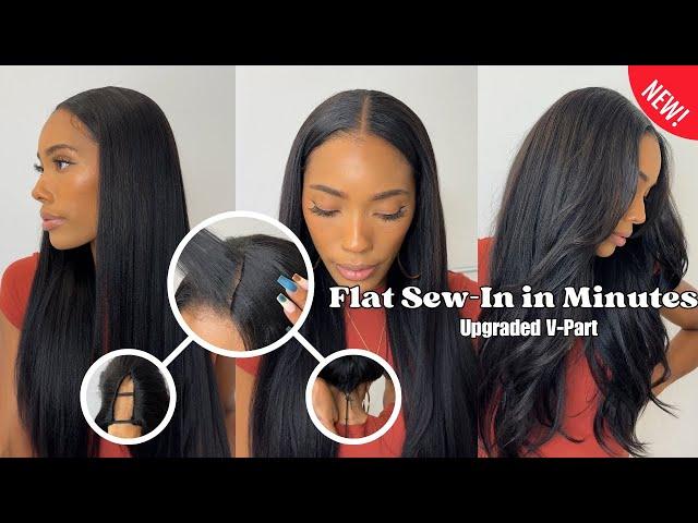 Sew In? OR V-PART? Most Natural Upgraded Easi Contour Yaki V-Part 10 mins Install Ft UNice Hair