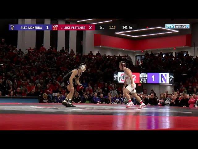 141 LBS: Alec McKenna (Northwestern) vs. #1 Luke Pletcher (Ohio State) | 2020 B1G Wrestling