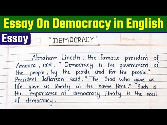 Best Essay on Democracy in English | Democracy par nibandh in english | nsb hinglish