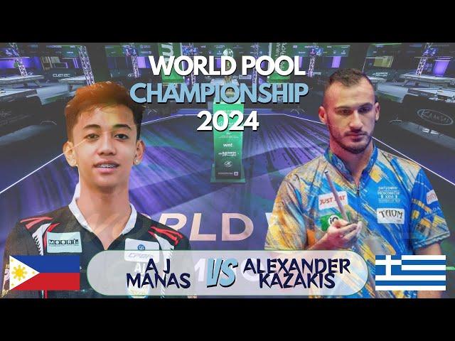 LAST 64 • ALBERT JAMES MANAS VS ALEXANDER KAZAKIS • WORLD POOL CHAMPIONSHIP 2024