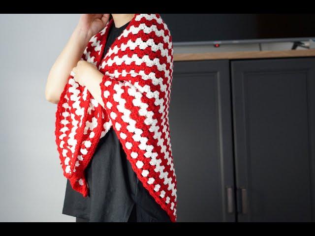 Granny stripes shawl crochet pattern