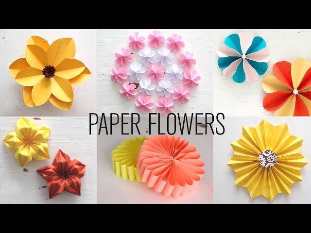 6 Easy Paper Flowers | Flower Making | DIY