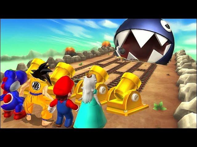 Mario Party 9 MiniGames Mario Vs Goku Vs Peach Vs Yoshi (Master Difficulty)