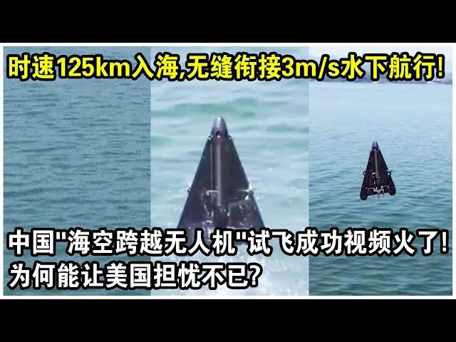 時速125km入海，無縫銜接3m/s水下航行！中國“海空跨越無人機”試飛成功視頻火了！為何能讓美國擔憂不已？