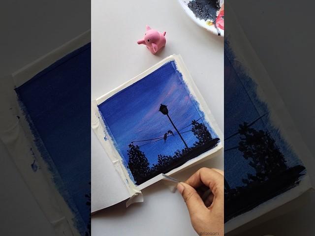 Easy Night Sky Painting!!! Wait Till End  #shorts #satisfying #art #nightsky #painting