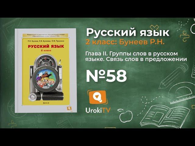 Упражнение 58 — Русский язык 2 класс (Бунеев Р.Н., Бунеева Е.В., Пронина О.В.)