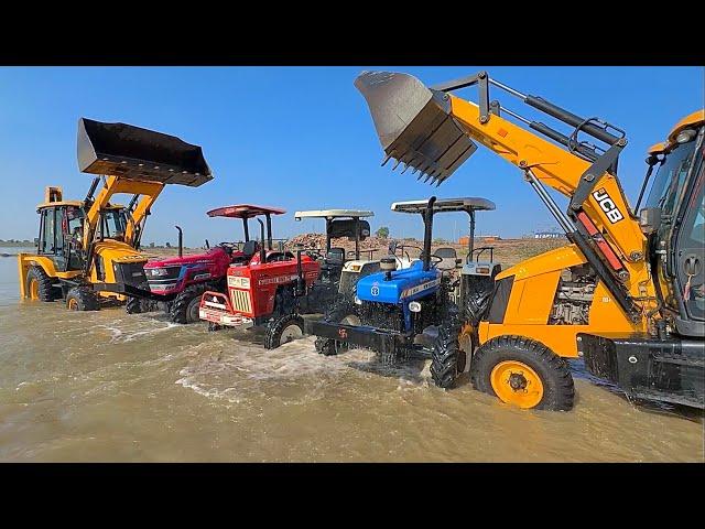 Washing My All JCB 3dx Xpert ECO MAX Machine with Swaraj 855 Mahindra Arjun NOVO New Hollnad 3630