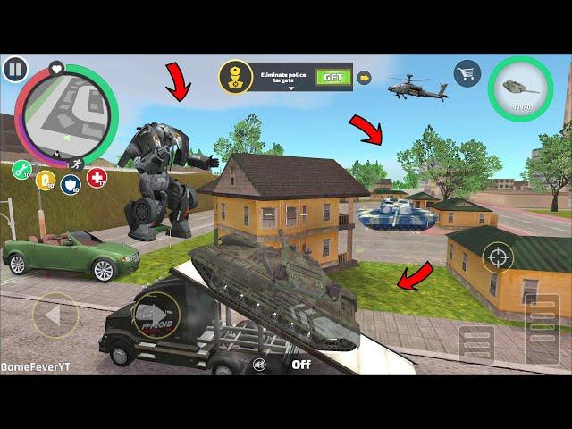 Rope Hero Vice Town - (Transformer Tank Robot Load on Transport Truck) Tank Robot Fight Car - HD