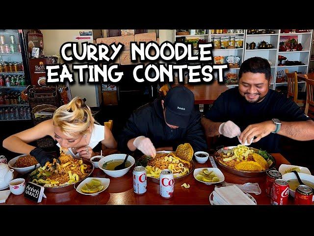 CURRY NOODLE EATING CONTEST at Rangoon in El Monte, CA!! #RainaisCrazy