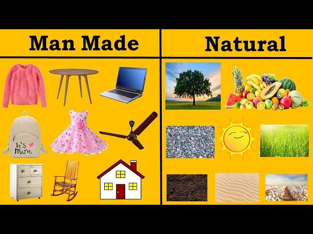 Man Made V.S Natural things for kids |  V.S. 