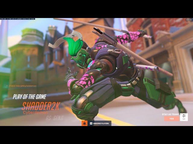 Overwatch 2 Rank 1 Genji Pro Shadder2k Showing His Smooth Gameplay Skills -POTG-