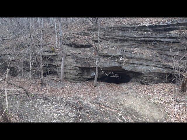 Checking out a bear cave...