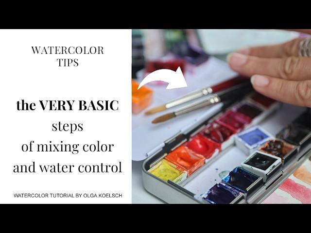 Your FIRST EVER steps with watercolor painting. How to use palettes and control water