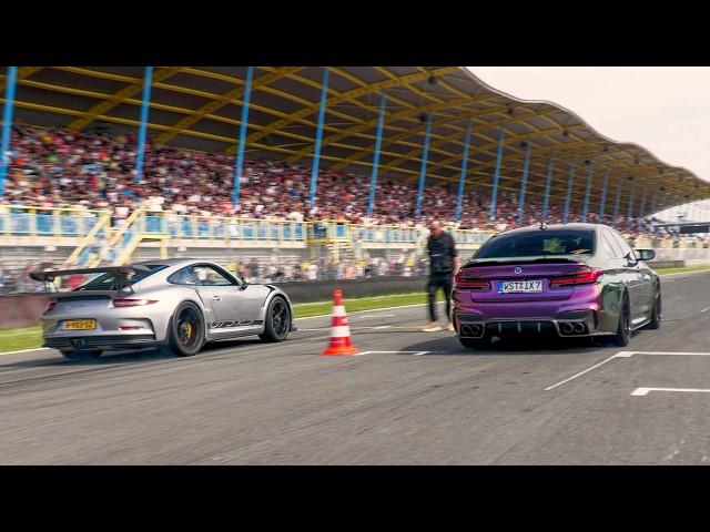 Porsche 991 GT3 RS with iPE Exhaust vs. BMW M5 F90 vs. Audi R8 V10 vs. Audi RS3 vs. Golf 7R