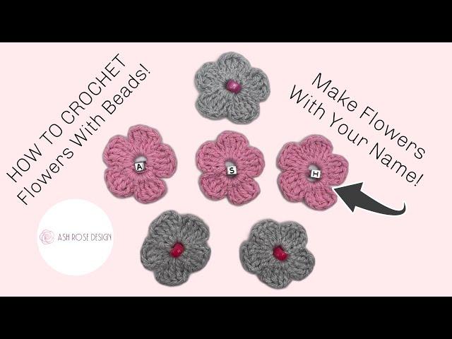 How To Crochet a Flower With Beads | Crochet FAST 5 Petal Flower Tutorial 