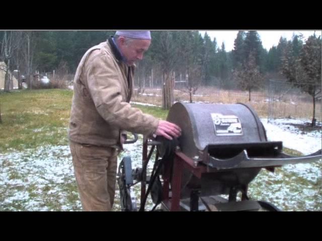 Pedal powered threshing machine