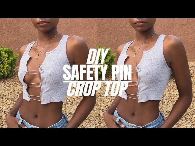 DIY SAFETY PIN CROP TOP IN UNDER 10 MINUTES