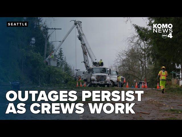 Outages persist as crews work to restore service after devastating western Washington storm