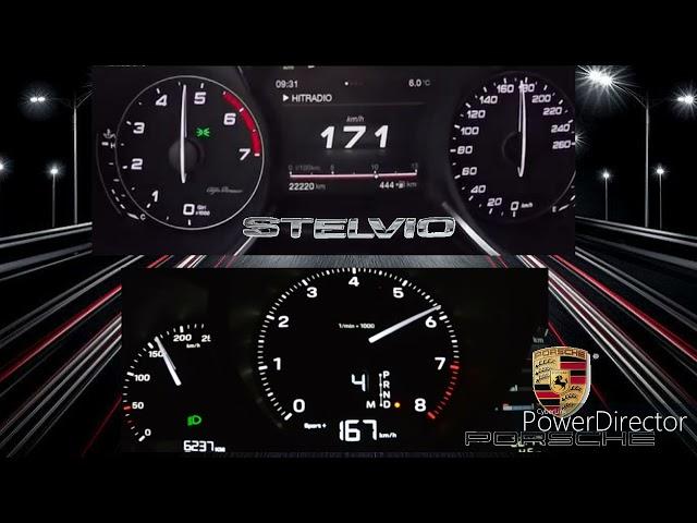 ALFA ROMEO STELVIO Q4 2.0 TURBO 280PS VS PORSCHE MACAN 265PS ACCELERATION 0-200KM/H