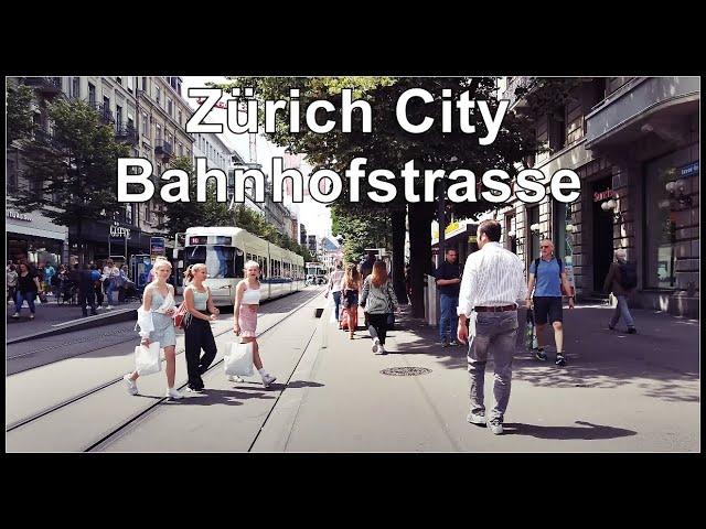 Zurich City Walking Tour / Bahnhofstrasse Zürich / Stadt Zürich, Schweiz 2020