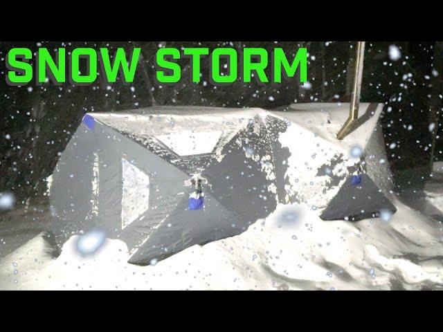 Winter Camping in a Snowstorm | Blizzard Conditions | Hot Tent with Woodstove