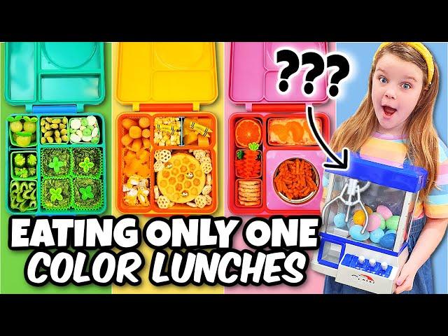 Eating Only ONE Color of Food for LUNCH! | Making What I Win out of a Claw Machine