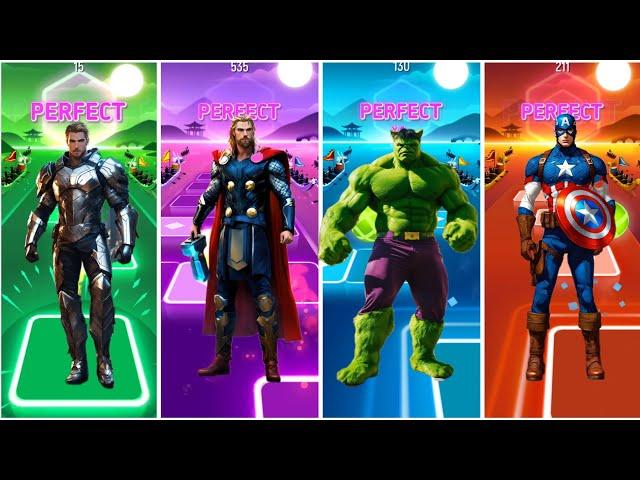 Aquaman  Thor  Hulk  Captain America  Tiles EDM Rush  Who Will Win ⁉️