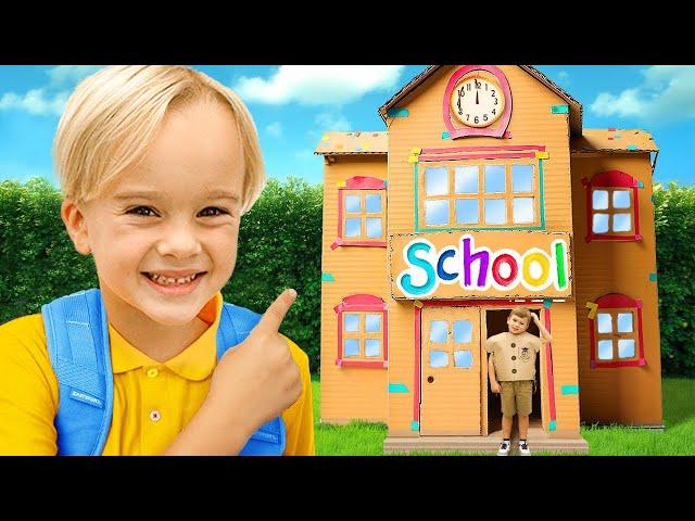 Cardboard School Adventure for kids!