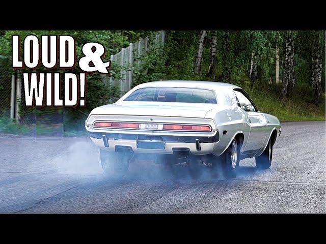 HOLY SMOKES!! MUSCLE CARS Leaving a Car Meet *BURNOUTS*