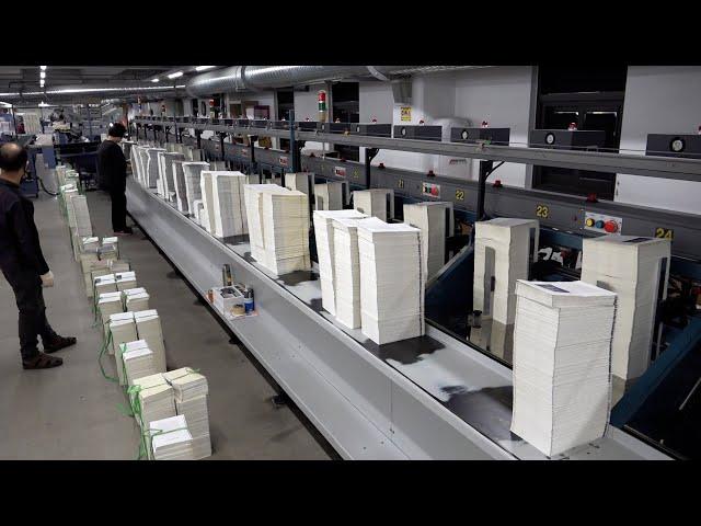 300 books in 1 second! Mass Production Process of Making books in Korea Printing Factory.