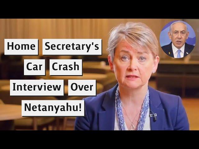 Home Secretary's Car Crash Interview Over Arrest Warrent For Benjamin Netanyahu!