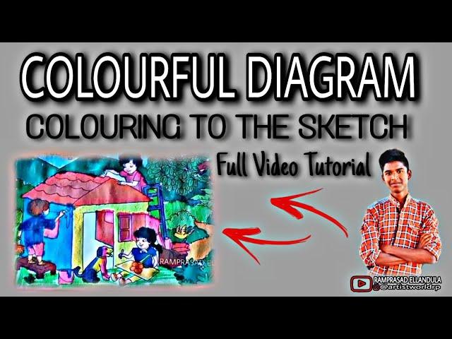 | Colouful Diagram | Colouring The Sketch | Full Video Tutorial | Subscribe | RAMPRASAD ELLANDULA |