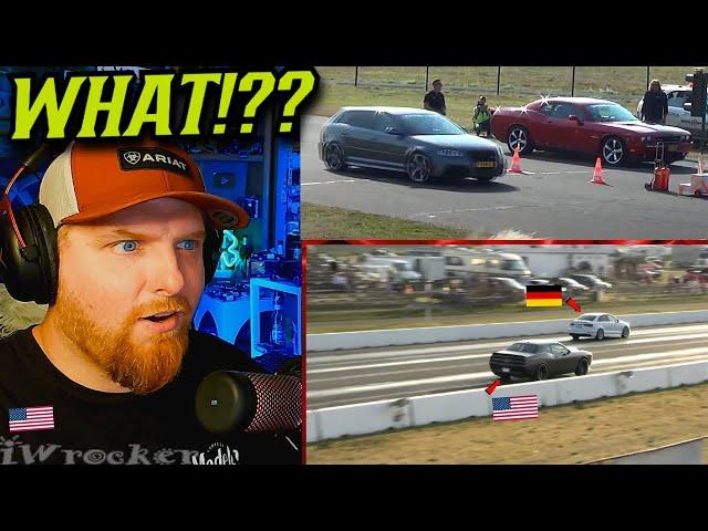 American Reacts to European VS American Cars Drag Racing 