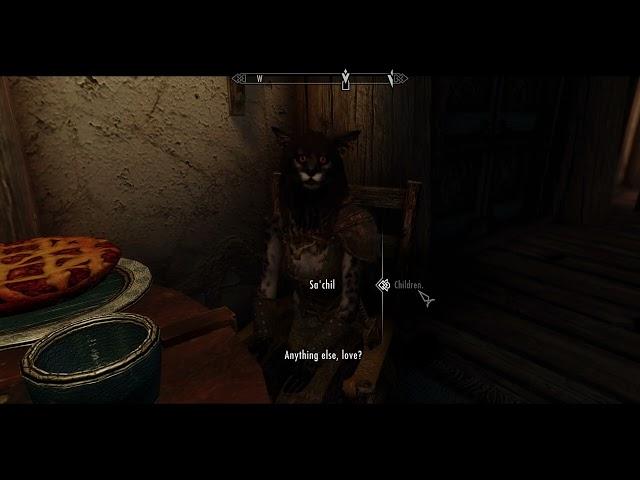 First date with Sa'Chil / Skyrim followers