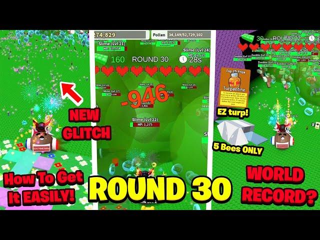 How I Got ROUND 30 In Retro Swarm Challenge! (new glitch + turpentines FAST) (Bee Swarm Simulator)