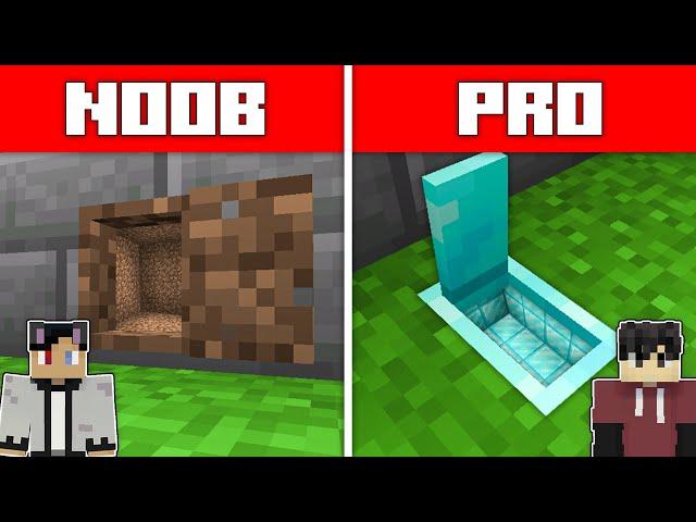Minecraft NOOB vs PRO: Safest TINY SECRET BASE BUILD CHALLENGE