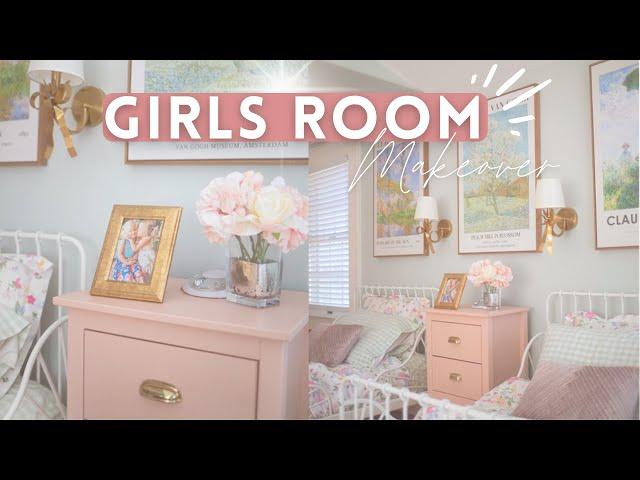 GIRLS BEDROOM MAKEOVER // BEFORE + AFTER // Sisters Shared Room Transformation 2022!