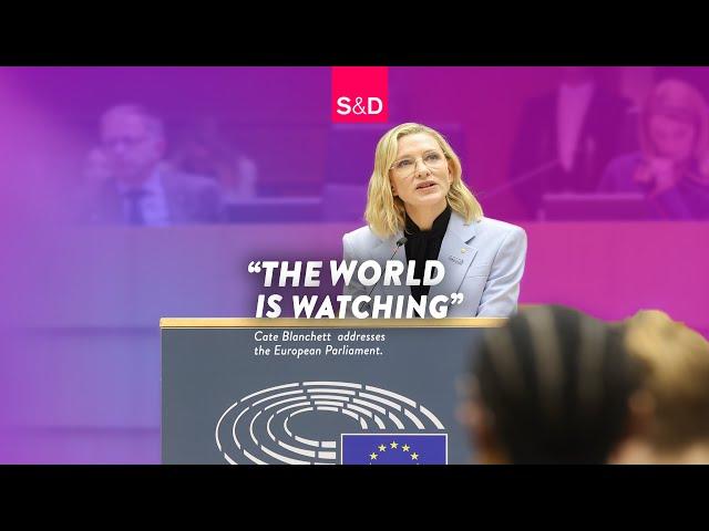 Cate Blanchett in the European Parliament on the Israel-Hamas war