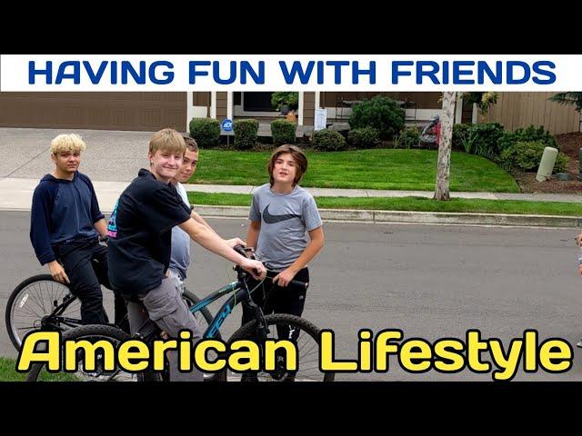 American Kids Playing In Their neighborhood/ मेरे नाती के अमेरिकन दोस्त/ American Lifestyle With Me