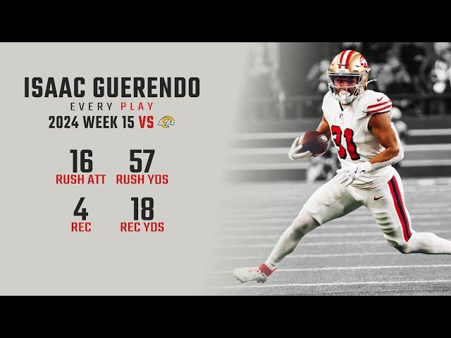 Isaac Guerendo Week 15 Replay: Every Run, Target, and Catch vs Los Angeles Rams