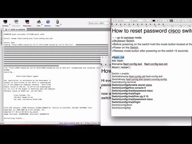 How to reset password cisco switch