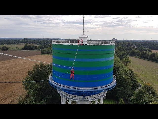 Höhenrettung: Die Spezialisten der Feuerwehr trainieren auf den Wassertürmen in Herten